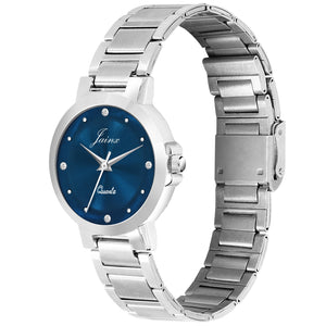 Jainx Blue Dial Steel Chain Analog Watch - For Women JW8516