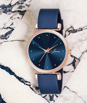 Jainx Blue Dial Silicone Band Analog Wrist Watch For Women - JW8553