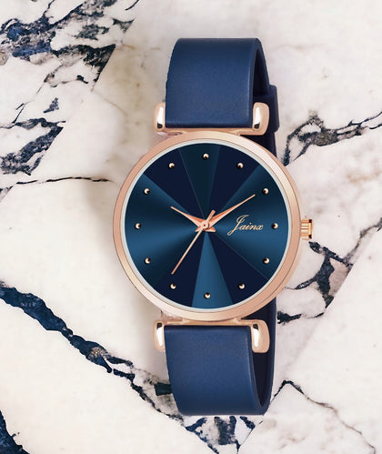 Jainx Blue Dial Silicone Band Analog Wrist Watch For Women - JW8553