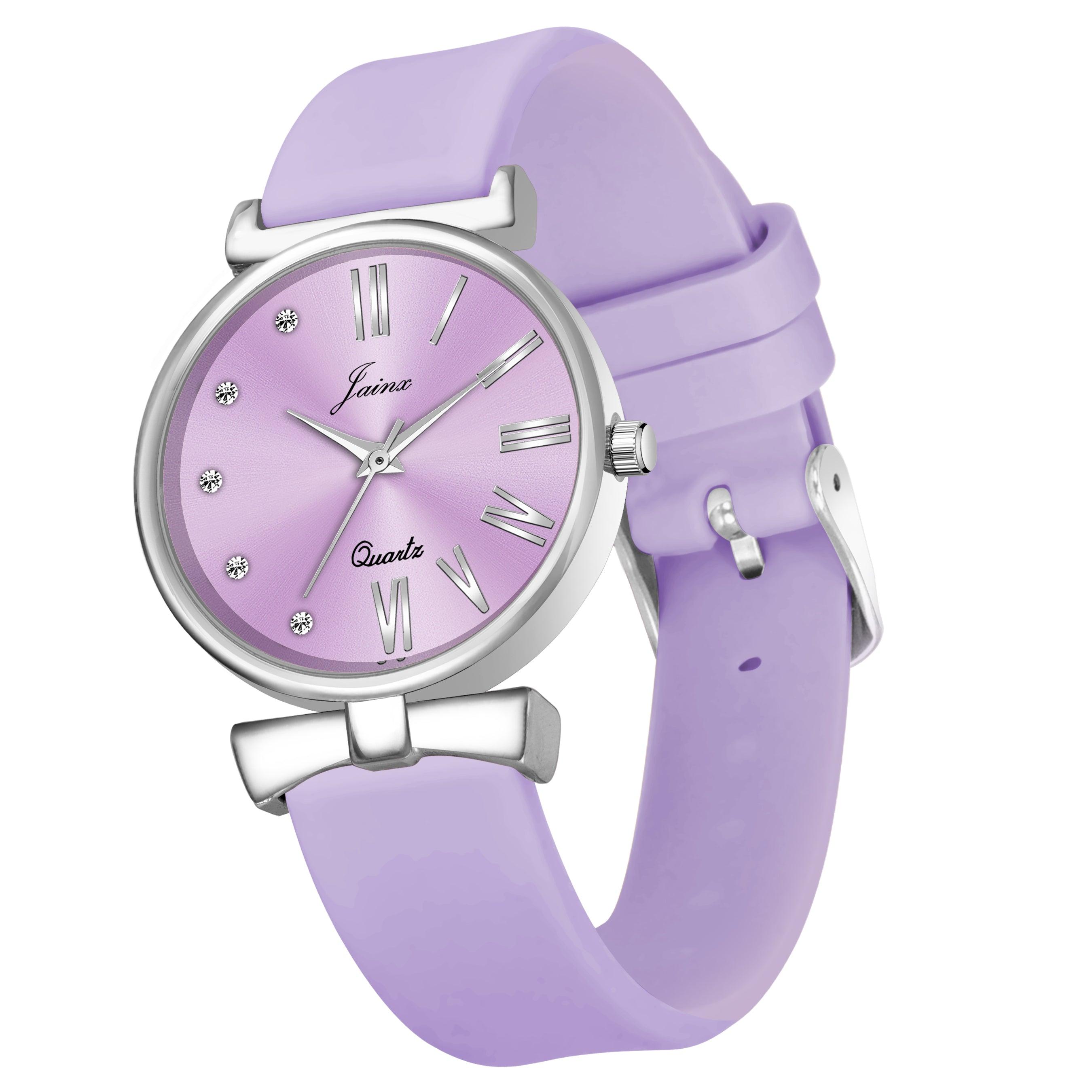 Jainx Purple Silicone Band Analog Wrist Watch for Women - JW8560 - Jainx Store