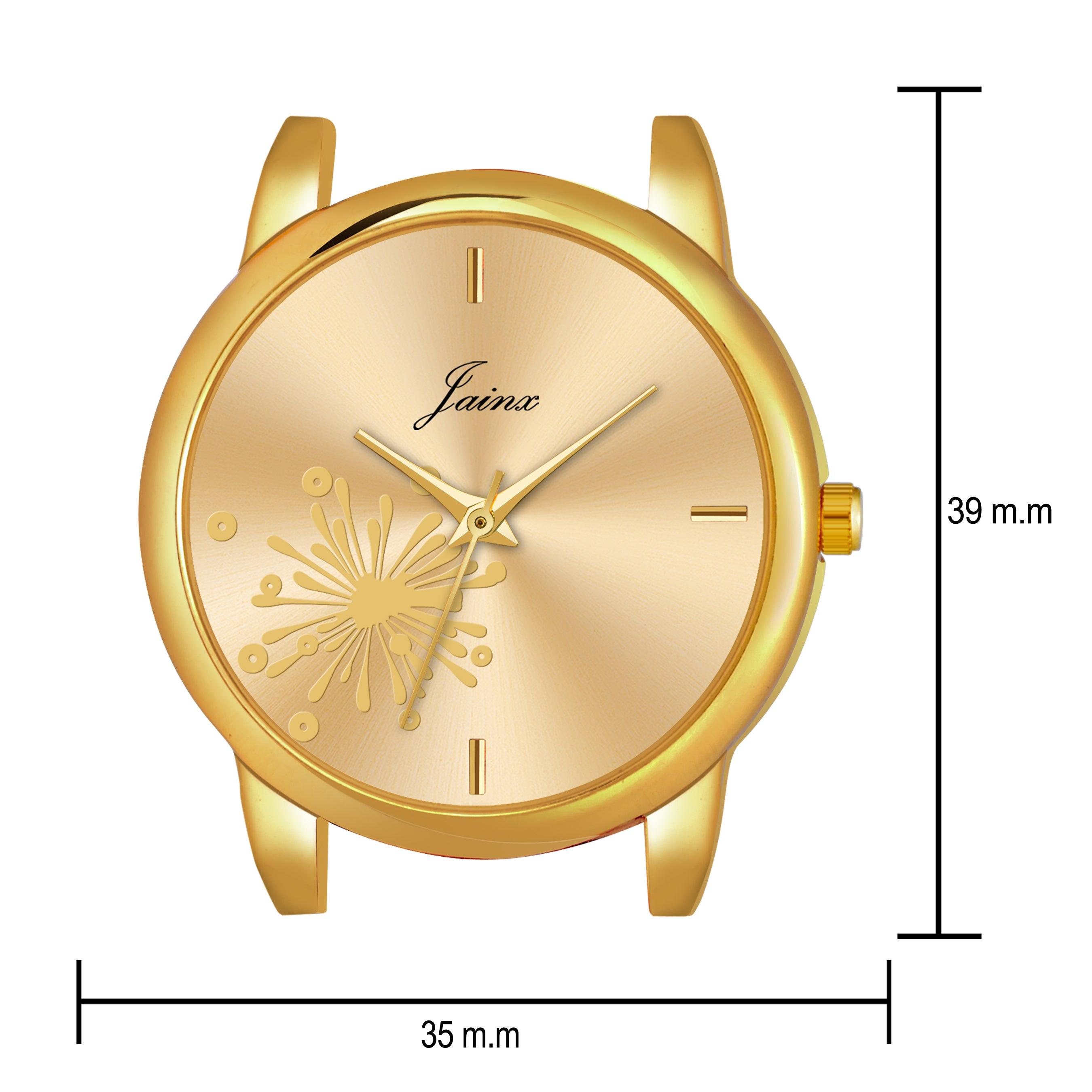 Jainx Golden Dial Silicone Band Analog Wrist Watch for Women - JW8561 - Jainx Store