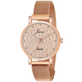 Jainx Golden Mesh Chain Analog Wrist Watch For Women - JW8566