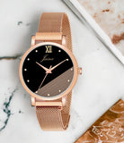 Jainx Golden Mesh Chain Analog Wrist Watch For Women - JW8567