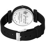 Black Strap Analog Wrist Watch For Women Back View