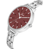 Silver Chain Maroon Dial Analog Women's Watch