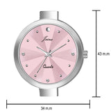 Pink Dial Steel Mesh Chain Analog Watch For Women - JW8583