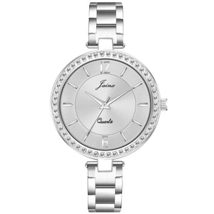 Silver Chain Silver Dial Analog Wrist Watch For Women - JW8590 - Jainx Store