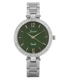 Silver Chain Green  Dial Analog Wrist Watch For Women