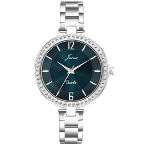 Silver Chain Royal Blue Dial Analog Wrist Watch For Women - JW8594 - Jainx Store