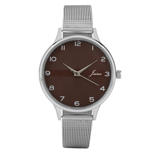 Jainx Brown Dial Mesh Steel Chain Analog Watch - For Women JW8595