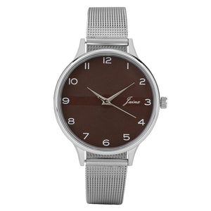 Jainx Brown Dial Mesh Steel Chain Analog Watch - For Women JW8595