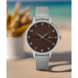 Jainx Brown Dial Mesh Steel Chain Analog Watch - For Women JW8595
