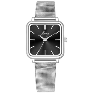 Jainx Black Dial Steel Mesh Silver Chain Analog Watch - For Women JW85604