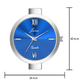 Jainx Blue Dial Mesh Silver Chain Analog Watch - For Women JW8607