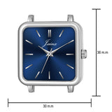 Jainx Blue Square Shape Steel Chain Gift Set Analog Wrist Watch for Couple - JC9413