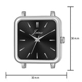 Jainx Black Square Shape Steel Chain Gift Set Analog Wrist Watch for Couple - JC9412