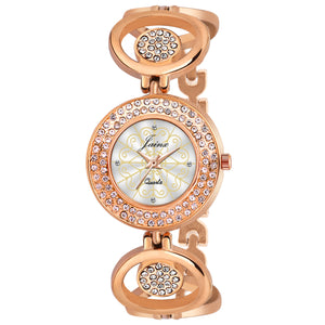 Jainx Premium Rose Gold Bracelet Style Analog Watch - for Women