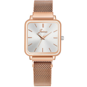 Jainx Rose Gold Mesh Magnet Chain Analog Watch - for Women