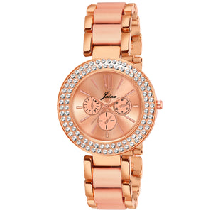 Jainx Rose Gold Bracelet Style Analog Wrist Watch for Women