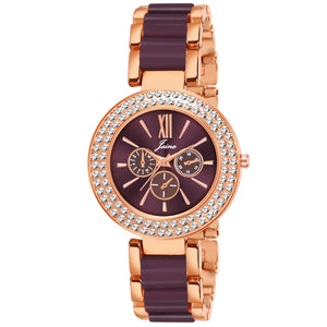 Jainx Maroon Bracelet Style Analog Wrist Watch for Women