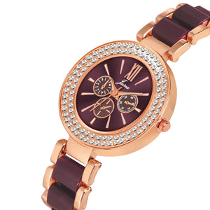 Jainx Maroon Bracelet Style Analog Wrist Watch for Women