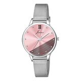 Jainx Pink Dial Steel Mesh Chain Analog Watch - for Women JW8635
