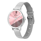 Jainx Pink Dial Steel Mesh Chain Analog Watch - for Women JW8635