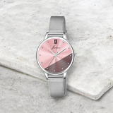 Jainx Pink Dial Steel Mesh Chain Analog Watch - for Women JW8635