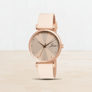 Jainx Beige Silicone Band Analog Watch for Women JW8637
