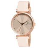 Jainx Beige Silicone Band Analog Watch for Women JW8637