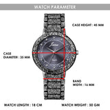 Jainx Antique Charcoal Grey Analog Wrist Watch for Women JW8644