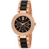 Jainx Rose Gold Bracelet Style Analog Black Wrist Watch for Women - JW8646