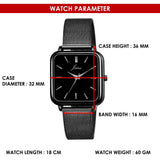 Jainx Black Mesh Chain Analog Wrist Watch - for Women - JW8648