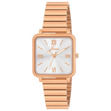 Jainx Bracelet Style Square Dial Rose Gold Steel Chain Analog Wrist Watch for Women - JW8649