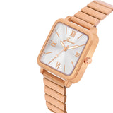 Jainx Bracelet Style Square Dial Rose Gold Steel Chain Analog Wrist Watch for Women - JW8649