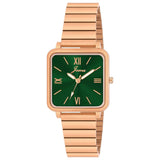 Jainx Bracelet Style Square Dial Rose Gold Steel Chain Analog Wrist Watch for Women - JW8651