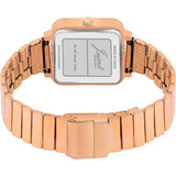 Jainx Bracelet Style Square Dial Rose Gold Steel Chain Analog Wrist Watch for Women - JW8651