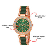 Jainx Green Bracelet Style Analog Wrist Watch for Women - JW8655