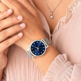 Jainx Silver Mesh Design Steel Chain Analog Wrist Watch for Women & Girls - JW8656