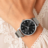 Jainx Silver Mesh Design Steel Chain Analog Wrist Watch for Women & Girls - JW8657