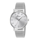 Jainx Silver Mesh Design Steel Chain Analog Wrist Watch for Women & Girls - JW8658
