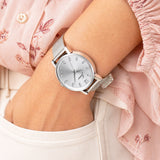 Jainx Silver Mesh Design Steel Chain Analog Wrist Watch for Women & Girls - JW8658
