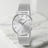 Jainx Silver Mesh Design Steel Chain Analog Wrist Watch for Women & Girls - JW8658