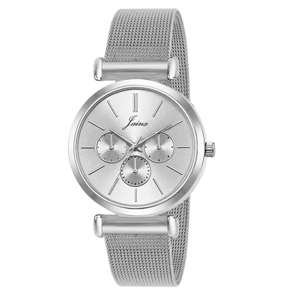 Jainx Silver Mesh Design Steel Chain Analog Wrist Watch for Women & Girls - JW8660