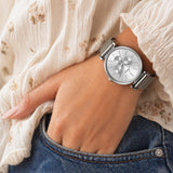 Jainx Silver Mesh Design Steel Chain Analog Wrist Watch for Women & Girls - JW8660