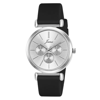 Jainx Black Silicone Band Analog Wrist Watch for Women & Girls - JW8663