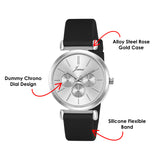 Jainx Black Silicone Band Analog Wrist Watch for Women & Girls - JW8663