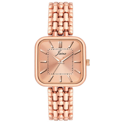 Jainx JW8665 rose gold square dial analog watch for women