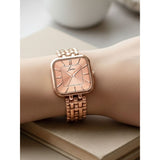 Jainx rose gold watch for women styled on wrist