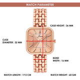 Jainx rose gold bracelet watch for women with product specifications